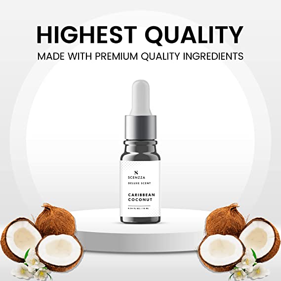 SCENZZA Caribbean Coconut Deluxe Scent Fragrance Oil For Diffuser(10ml)