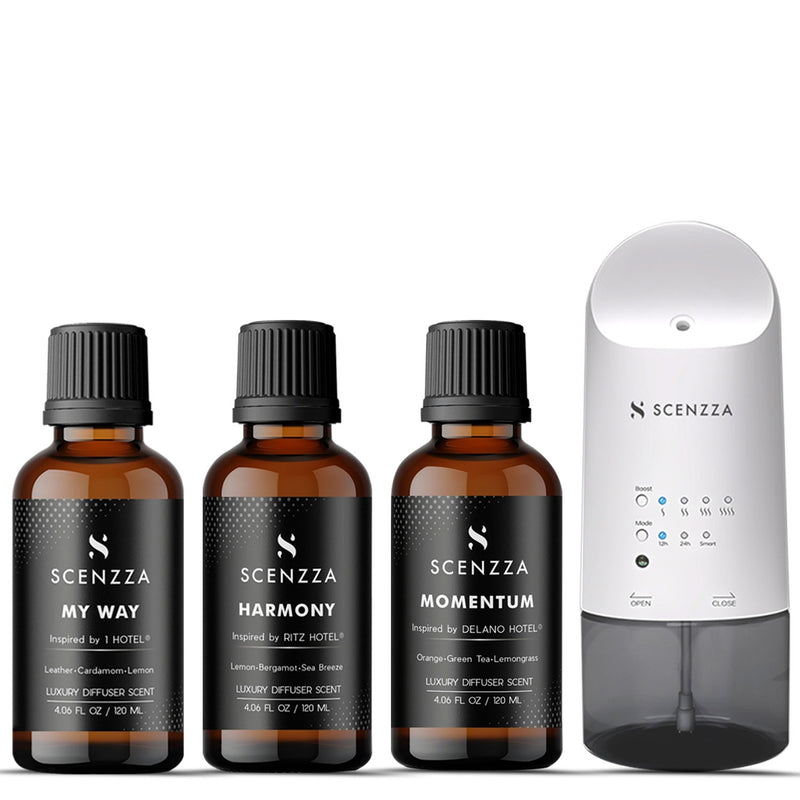 SCENZZA DIFFUSER with My WAY 120ML, HARMONY 120ML & MOMENTUM 120ML – Inspired By The Ritz-Carlton® Hotel