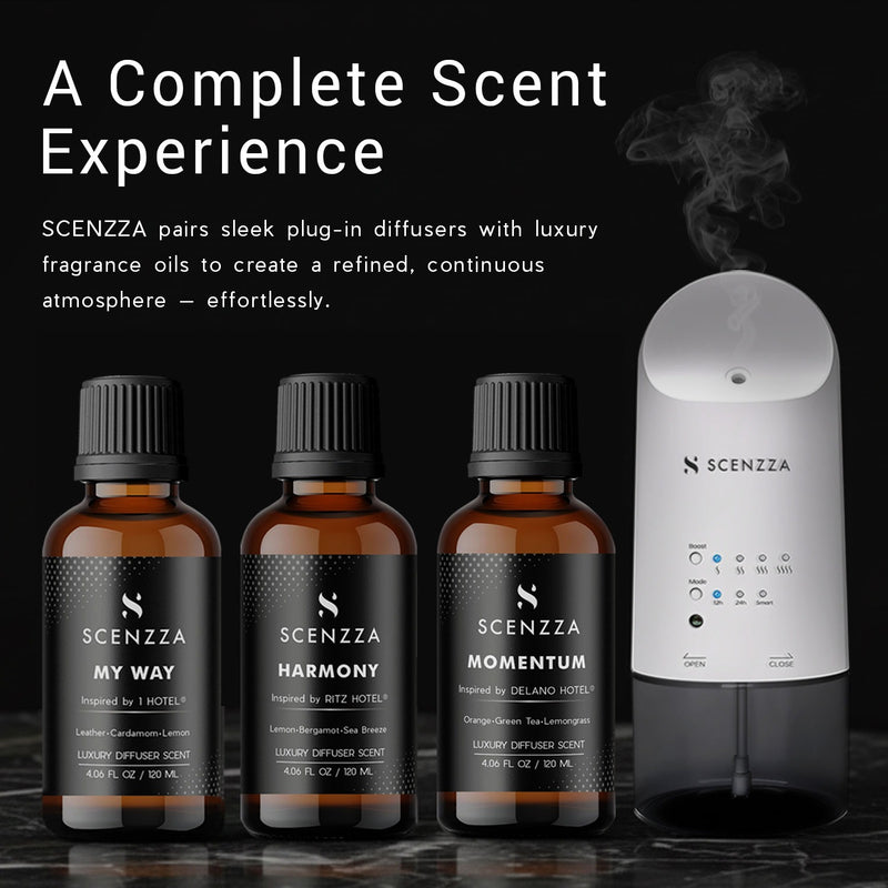 SCENZZA DIFFUSER with My WAY 120ML, HARMONY 120ML & MOMENTUM 120ML – Inspired By The Ritz-Carlton® Hotel